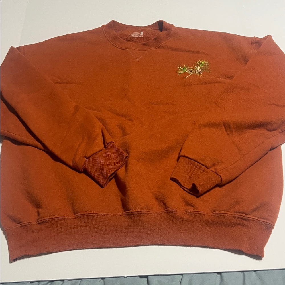 Fruit Of The Loom Rust Crew Neck Sweater